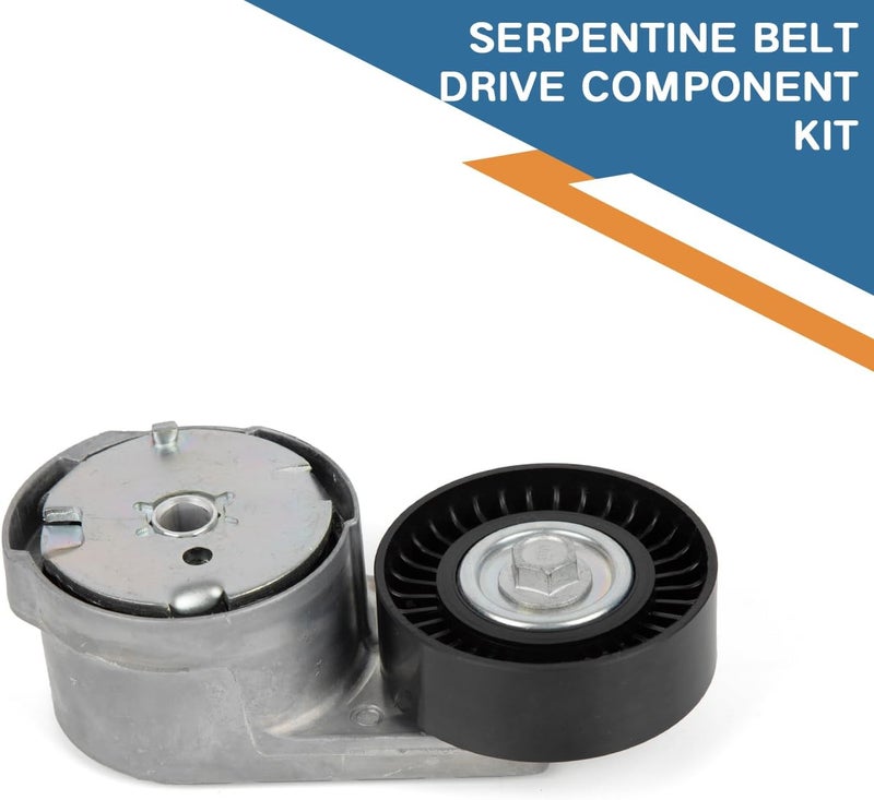 Baxzl Belt Tensioner Pulley with Idler Pulley Serpentine Belt Kit for Dodge Grand Caravan Charger Durango Ram 1500 2500 3500 Chrysler 200 300 Town & Country 3.6L V6 3pcs for 39282 + 38082 + 6PK1960 - Image 4